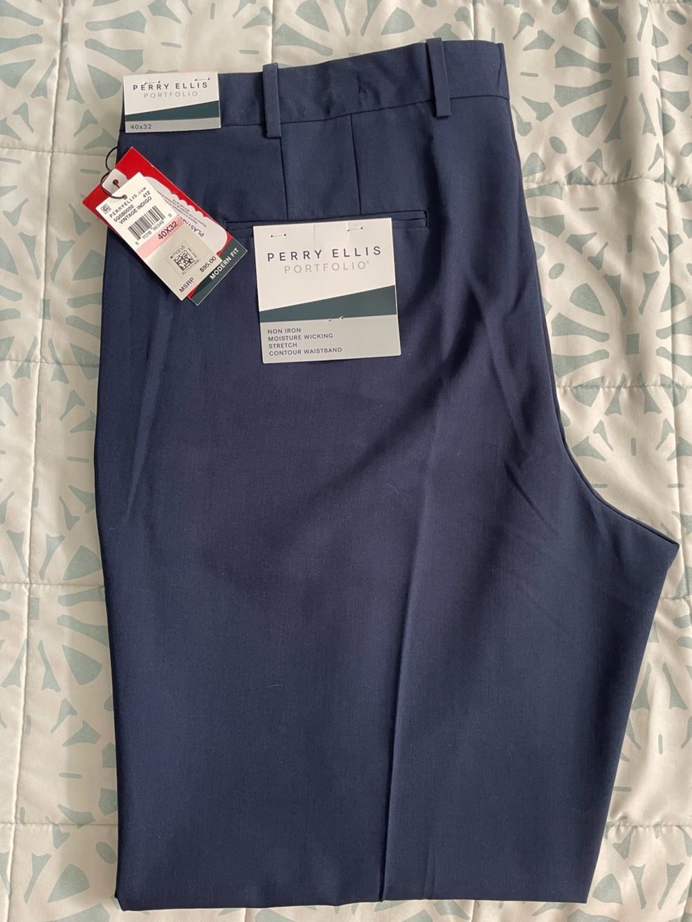 NWT Perry Ellis Portfolio Men’s Dress Pants - Navy Blue SIZE 40x32